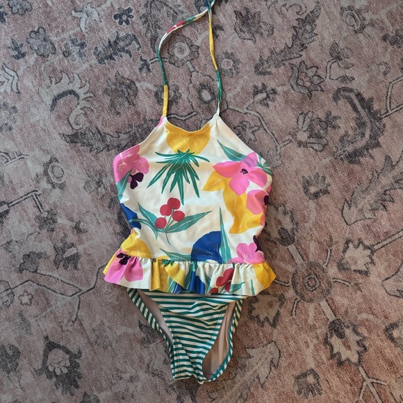 Tea Collection Other - Tea brand floral one piece swim with stripes